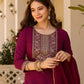 Maroon Embroidered Festive Suit Set