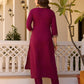 Maroon Embroidered Festive Suit Set