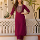 Maroon Embroidered Festive Suit Set