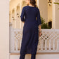 Navy Embroidered Grace Suit Set