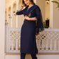 Navy Embroidered Grace Suit Set