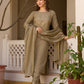 Olive Embroidered Elegance Suit Set