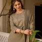 Olive Embroidered Elegance Suit Set