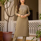 Olive Embroidered Elegance Suit Set