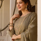 Olive Embroidered Elegance Suit Set
