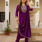 Royal Wine Embroidered Grace Suit Set