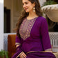 Royal Wine Embroidered Grace Suit Set