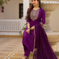 Royal Wine Embroidered Grace Suit Set