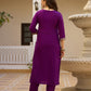 Royal Wine Embroidered Grace Suit Set