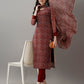 Zeenat Maroon Paisley Print Suit Set