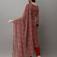 Zeenat Maroon Paisley Print Suit Set