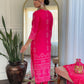 Phoolkari – Rani Pink Bandhej Kurta Set